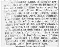 Kane, Mrs. Johanna